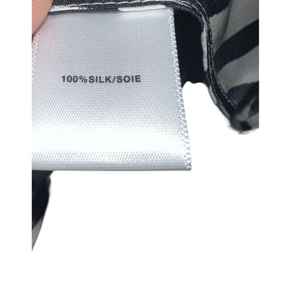 Elegant Lafayette 148 Zebra-Print Silk Shari Top - Minimalist Short Sleeve,sz 14 - Picture 5 of 8